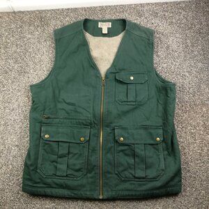 Duluth Trading Co Vest Canvas Mens 2XL Tall Iron Range Fire Hose Sherpa Lined